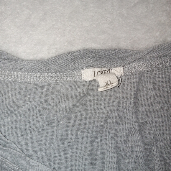 5 for $10 J Crew Gray Linen Blend Longsleeve Half Button Down Top size XL - Picture 6 of 8